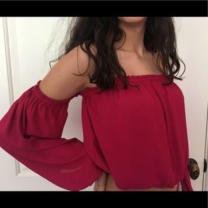 Red off the shoulder top